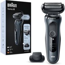 Braun Rasoio Elettrico Ricaricabile Wet & Dry 3 Lame Nero serie 6  52-B1000S