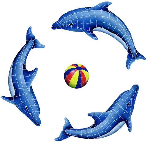 Mosaico delfini palline da - mosaico,