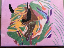 Quadro su tela acrilico bufalo