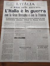 L'ITALIA 11 GIUGNO 1940 ITALIA ENTRA IN GUERRA FRANCIA GRAN BRETAGNA