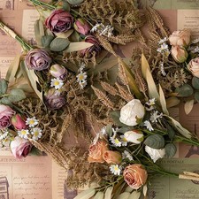 Bouquet di Rose Artificiali per Decorazioni Matrimonio Casa Espositore Floreale Tessuto