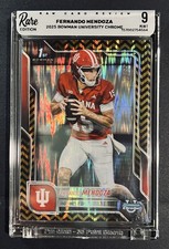 2025 Bowman U Chrome #109 FERNANDO MENDOZA rifrattore stealth nero e oro /25 🔥