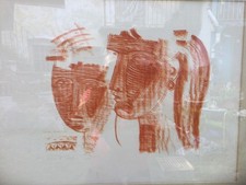 MARIO TOZZI LITOGRAFIA 1969 PUBBLICATA FIRMATA PROVA DI TORCHIO TIMBRO A SECCO