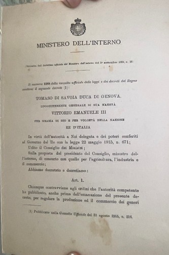 Ministero interno produzione - ministero,