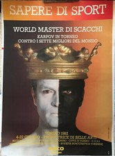POSTER MANIFESTO SAPERE SPORT WORLD MASTER SCACCHI IVECO KARPOV TORINO 1982