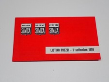 SIMCA ARONDE ARIANE VEDETTE LISTINO PREZZI 1959 DEPLINAT BROCHURE PROSPEKT (W4)
