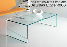 1989 tavolino in cristallo STRAPPO design L. Serafini per Tonelli 130x72x38cm