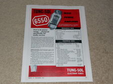 Pubblicità per tubi Tung-Sol 6550 BEAM, 1 pg, articolo, specifiche, info