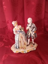 (Fratelli Perdomello) Antico porcellana policroma firmata, epoca XX secolo