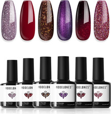 Smalti Semipermanenti Unghie, Smalto Gel Unghie UV Gel French Manicure 7Ml, 6 Co