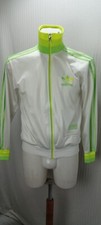 Articolo E977 felpa uomo Adidas bianco e verde fluo, taglia XS, ascelle 51cm, sp