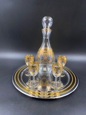 Servizio set Vodka Grappa alcolici Murano Firmato Festoni incisione d'orato