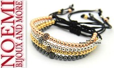 NOEMI GIOIELLI BRACCIALE UOMO DONNA SFERE ZIRCONI NOVITA BR02ARJ