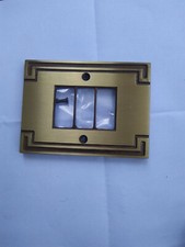 Placca In Ottone 2 fori 10x7  copri interruttori