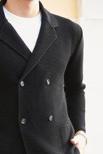 Giacca doppio petto in filo di cotone Made in italy