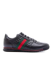 SNEAKERS ORIGINALI GUCCI MICRO GUCCISSIMA PELLE NERO UOMO TAGLIA 45/10+