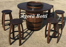 Botti/botte Tavolo da barrique con piano centrale rialzato e con sei sgabelli