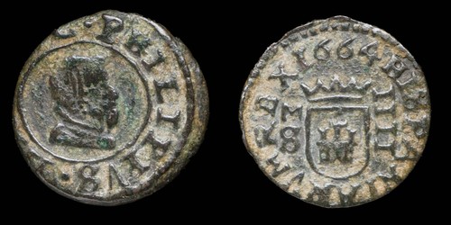 1664 maravedis philips iv - philips,