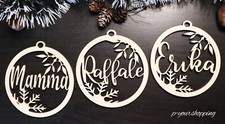 pallina di natale con nome in legno decorazioni per albero personalizzate 