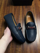 Gucci Web Horsebit Loafer Navy