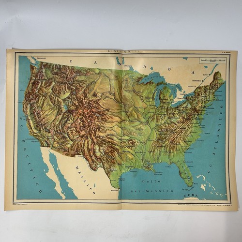 Stampa geografica stati uniti - geografica,