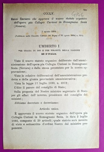 Romagnano sesia regio decreto - sesia,regio,