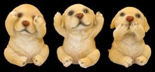 Labrador Cani Decorazione – 3er Set Statua Nichts Böses Cuccioli Regalo 8 CM
