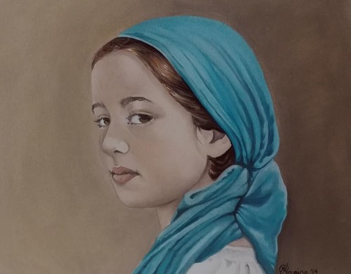Quadro dipinto olio volto - quadro,