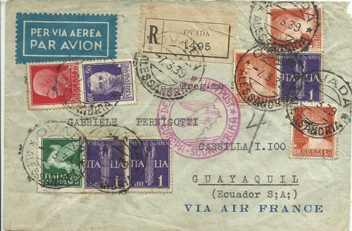 Raccomandata posta aerea - , per
