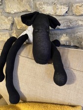 Calzino nero fatto a mano cucciolo cane muso lungo levriero frusta giocattolo morbido lungo 26"