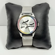 Orologio Donna Lacoste Ladycroc 2001259 Cristalli Arcobaleno Quadrante Argento Cinturino Maglia