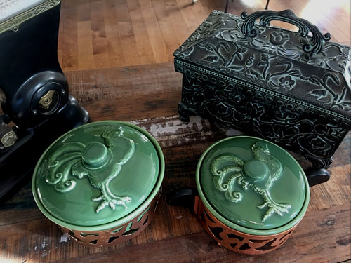 Bauer pottery gallo coperchio - gallo,