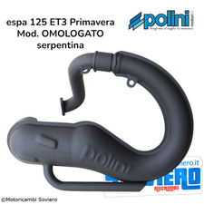 Marmitta polini per Vespa 125 ET3 Primavera  Mod. OMOLOGATO serpentina