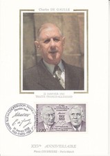 Carte 1er Jour Soie 1988 Traité Franco-Allemand Charles de Gaulle