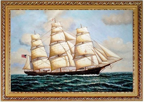 Quadro olio velieri linea - olio, velieri,