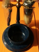 KIT - Pennello, rasoio e ciotola da Barba in SETOLE con supporto  - Nuovo