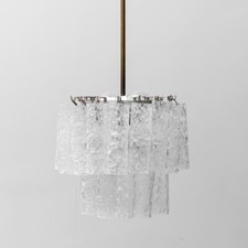 Lampadario 3 luci in vetro di