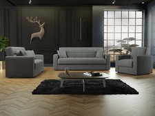 Divano letto Pinto, Divano letto contenitore lineare a 3 posti, 212x80h87 cm