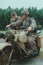 B3 - Foto Fotografia Anni 90 - Esercitazioni Militari Stati Uniti Moto Sidecar
