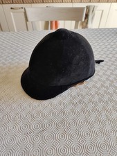 Cap Cappello Caschetto Casco Ippica Equitazione in velluto nero 56 Anni 70 Epoca