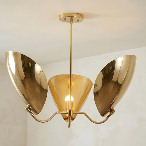 Lampadario scultoreo ottone - scultoreo, in