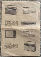 foglietto anni ‘60 pubblicità TV , RADIO , AUTORADIO, ... GRUNDIG 