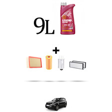 HOFFCAR Kit tagliando 4 FILTRI e 9L OLIO per Ssangyong Rexton 2.7 D 137kw dal 20