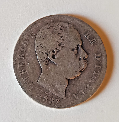 Moneta lire 1887 umberto - 2,