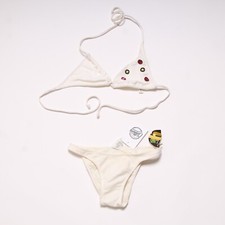 Costume POSTO NOVE NUOVO tg. S (Cod.CMS61) Panna Dead Stock 2 pezzi Bikini