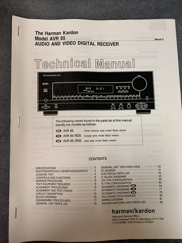 Manuale tecnico harman kardon - manuale,