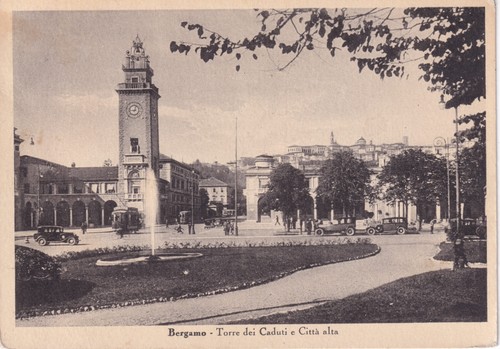 Cartolina bergamo torre - bergamo,