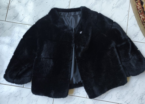 Pelliccia ecologica donna nera - pelliccia,