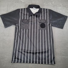 Maglia calcio epica arbitro adulto AM nera bianca a righe manica corta