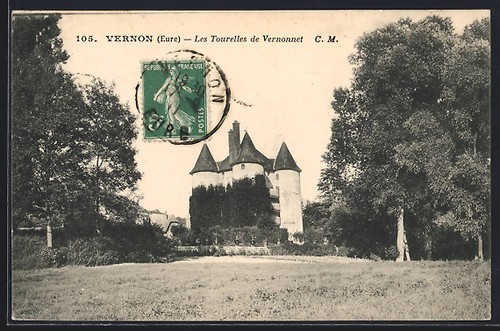 Cpa vernon les tourelles de - tourelles,